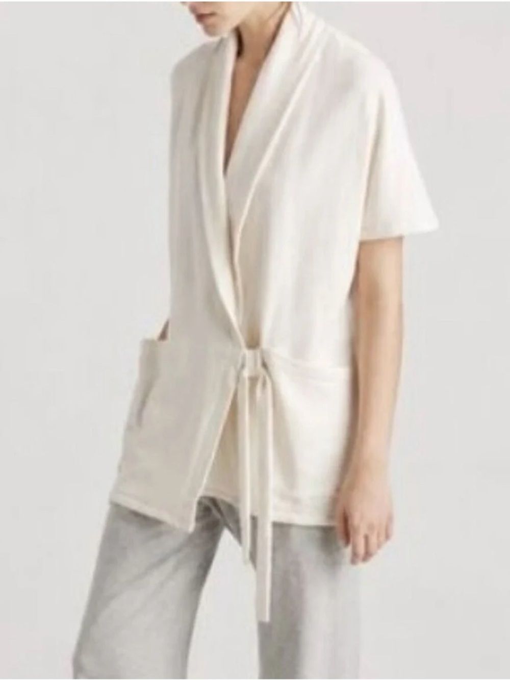 Eileen Fisher Linen Blend Kimono Wrap Cardigan Jacket
